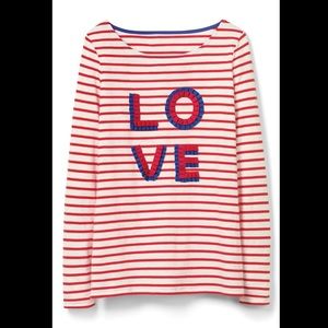 Boden Make a Statement Stripe Top in Frilled Love